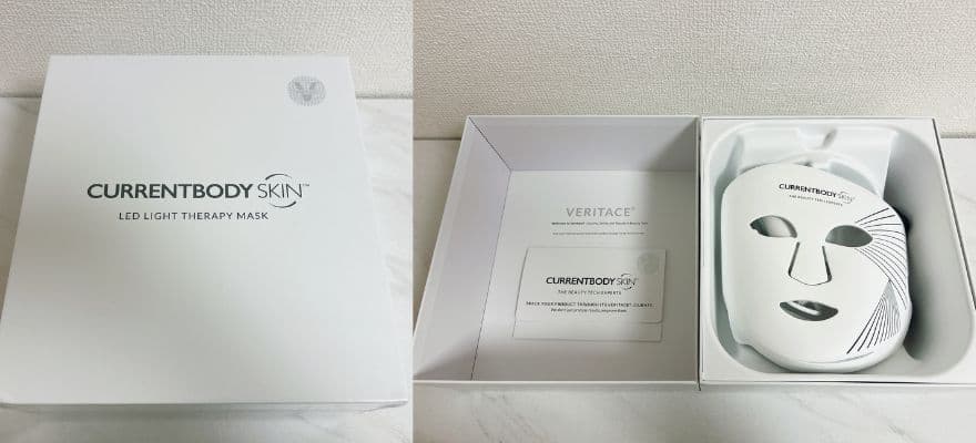 箱を開けると、ブランドロゴ入りのホワイトパッケージが登場。