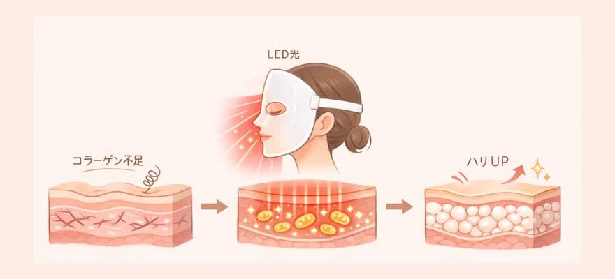 カレントボディのLEDライトがコラーゲン生成をサポート
