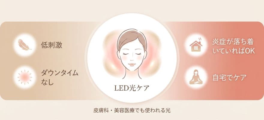 カレントボディLEDマスクは刺激が少なくニキビ肌でも使いやすい