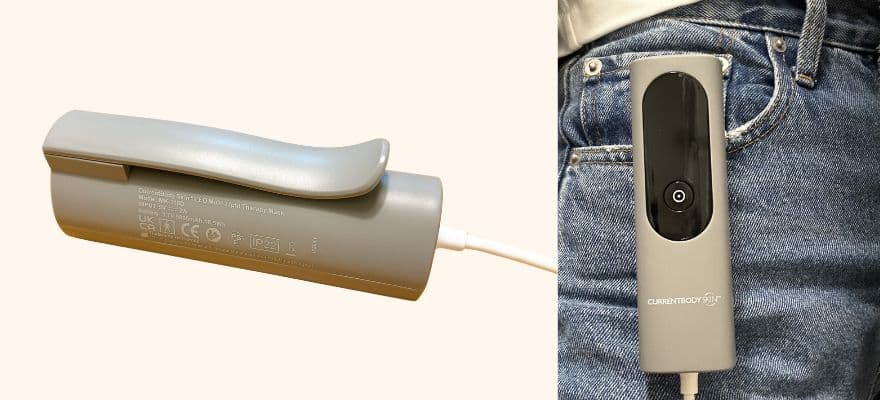 カレントボディLEDマルチライトマスクは、リモコンの背面にはクリップが付いており服やポケットに留めて使用できます。