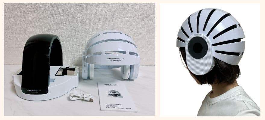  カレントボディLED頭皮・頭髪デバイスを実際に使っている様子