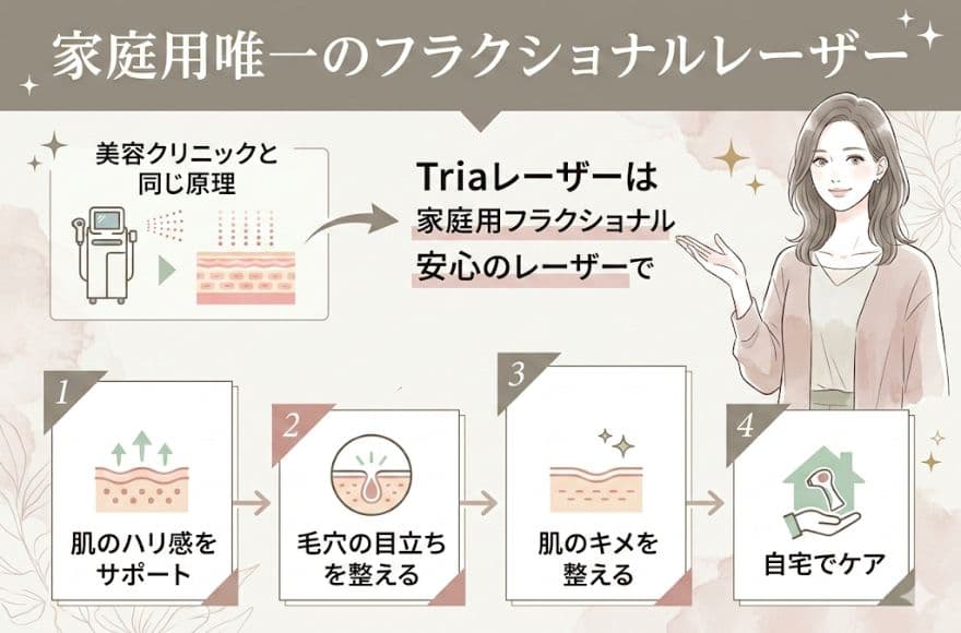 トリアレーザー美顔器は家庭用唯一のフラクショナルレーザー