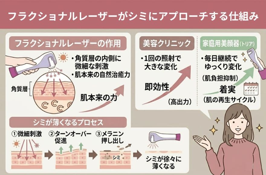 フラクショナルレーザーがシミにアプローチする仕組み