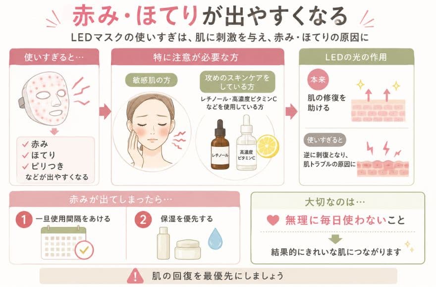 赤み・ほてりが出やすくなる