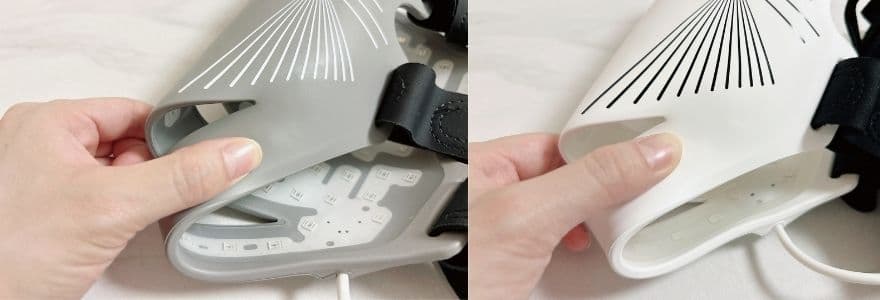 カレントボディLEDマルチライトマスクの素材はシリーズ2より少しやわらかく密着しやすく感じた