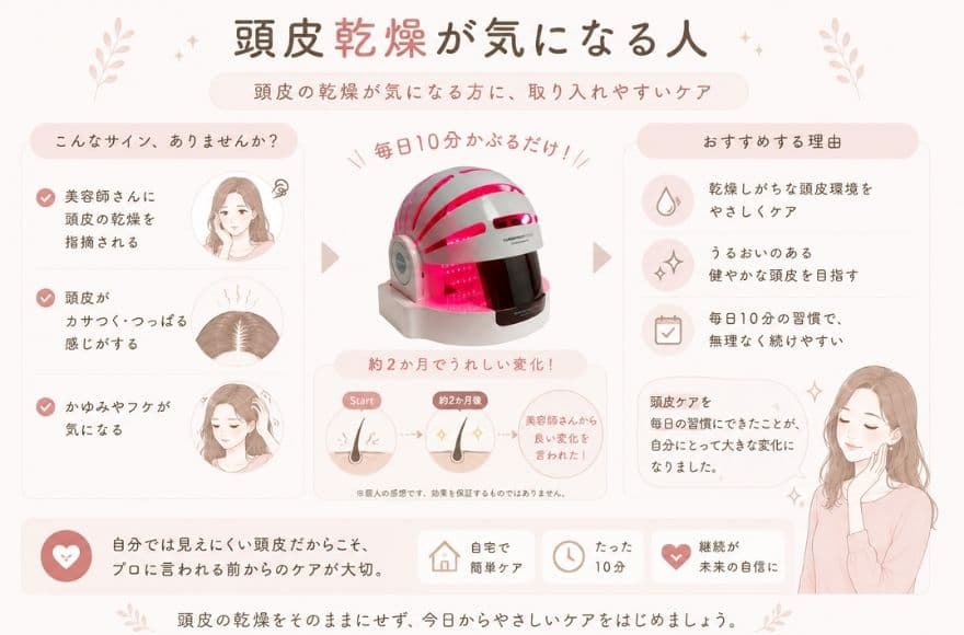 カレントボディ頭皮ケアデバイスがおすすめな人、頭皮乾燥が気になる人