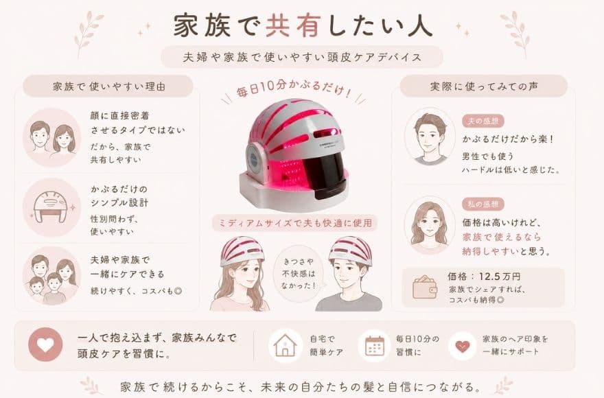 カレントボディ頭皮ケアデバイスがおすすめな人、家族で共有したい人