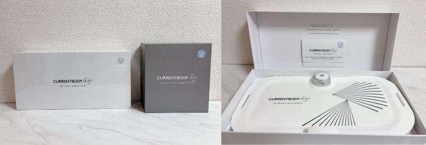 左がLEDパネルの箱、右がLEDマルチライトの箱。LEDパネルはマルチライトより厚みがなく、想像よりコンパクト。