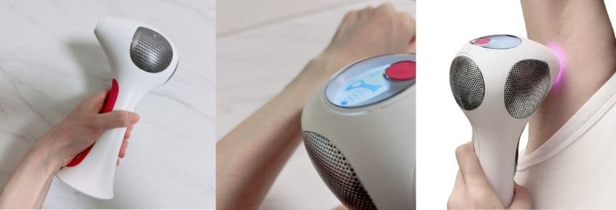 メーカーより提供いただいたトリア4Xを腕で使用・検証している様子