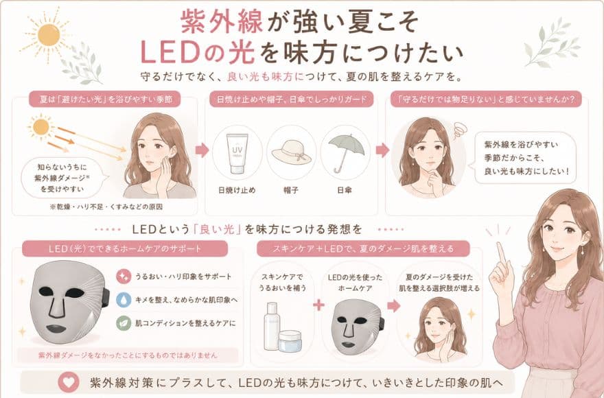 紫外線が強い夏こそLEDの光を味方につけたい