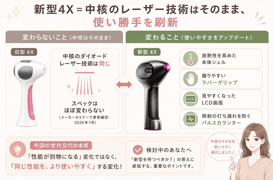 新型4X＝中核のレーザー技術はそのまま、使い勝手を刷新